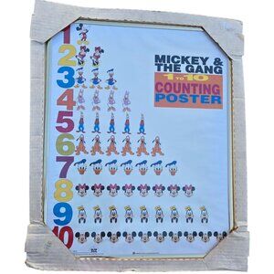 Mickey and The Gang Counting Poster Minnie Disney Framed Educational Wall Decor